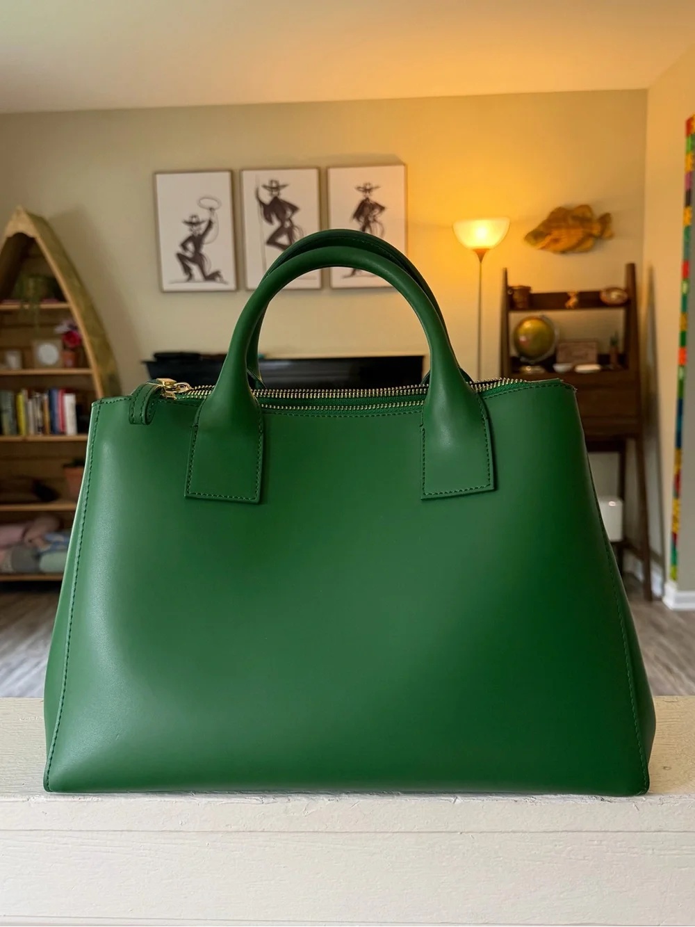 Teddy Blake New York Emerald Leather Top-Handle Satchel